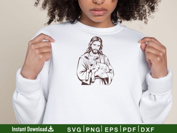 Jesus with Lamb SVG: A Graceful Embroidery Design for Meaningful Projects